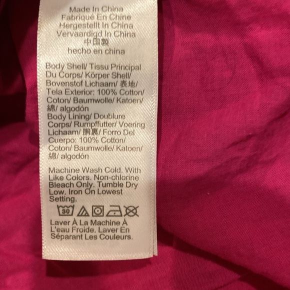 J CREW factory tiered popover eyelet fuchsia blouse size XL - Picture 8 of 10